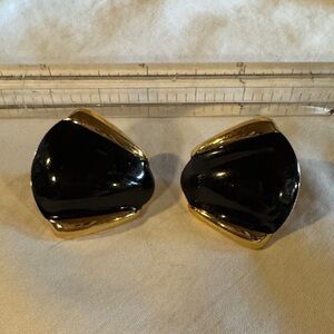 Monet Blue and Gold Clip-On Earrings